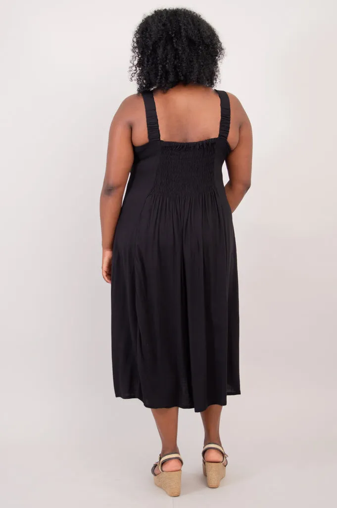 Shauna Dress, Black, Linen Bamboo sold by Blue Sky product image thumbnail 5