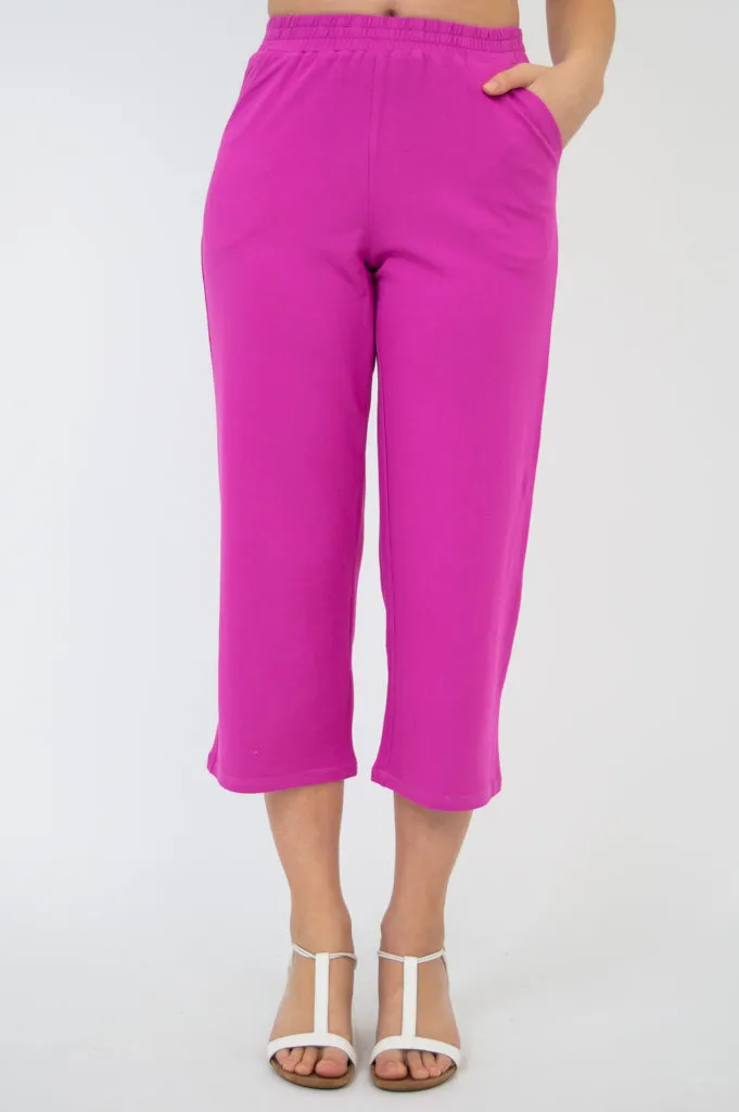 Sky Pants, Magenta, Cotton sold by Blue Sky