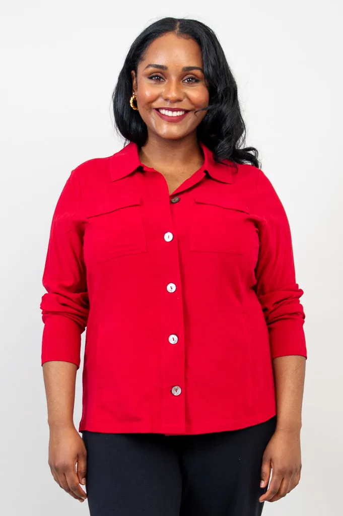 Lauren Jacket, Lipstick, Linen Bamboo sold by Blue Sky