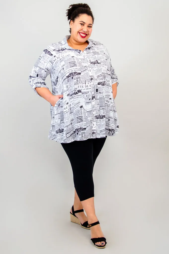 Celine Blouse, French News, Linen Bamboo- Final Sale sold by Blue Sky product image thumbnail 3