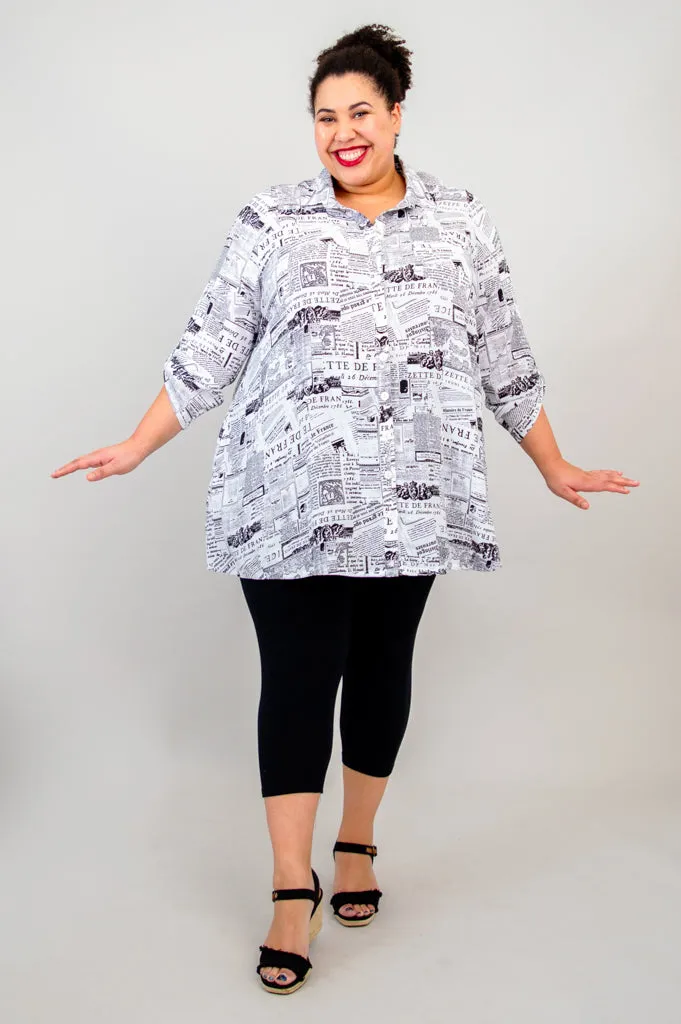 Celine Blouse, French News, Linen Bamboo- Final Sale sold by Blue Sky product image thumbnail 2