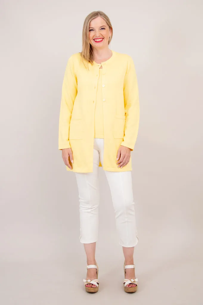 Tommy Cardigan, Yellow, Cotton sold by Blue Sky product image thumbnail 2