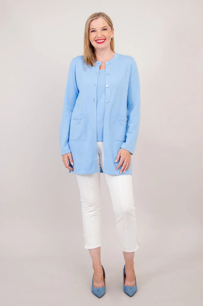 Tommy Cardigan, Blue, Cotton sold by Blue Sky product image thumbnail 3
