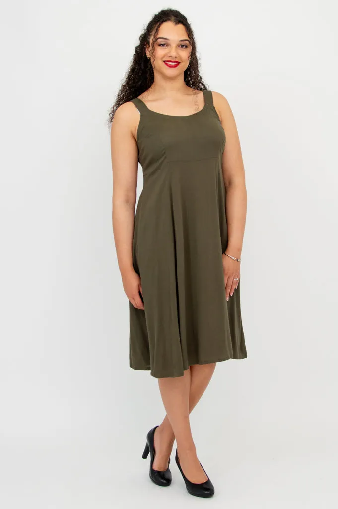 Shauna Dress, Khaki, Linen Bamboo sold by Blue Sky product image thumbnail 5