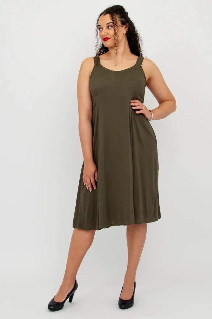 Shauna Dress, Khaki, Linen Bamboo sold by Blue Sky product image thumbnail 4