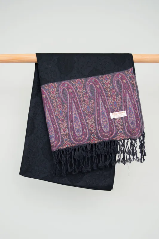 Pashmina Scarf, Midnight Paisley sold by Blue Sky