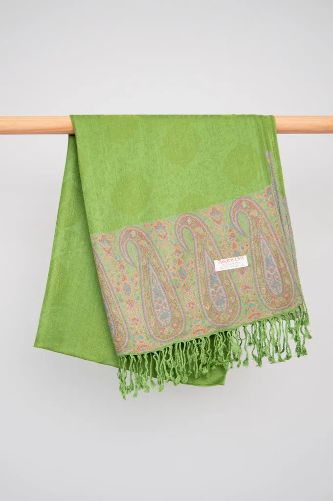 Pashmina Scarf, Olive Paisley sold by Blue Sky