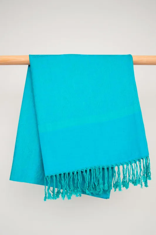 Pashmina Scarf, Seagreen Paisley sold by Blue Sky