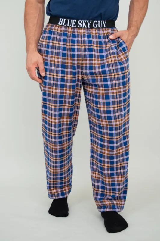 Tanner Pant, Blue Plaid, 100% Cotton sold by Blue Sky