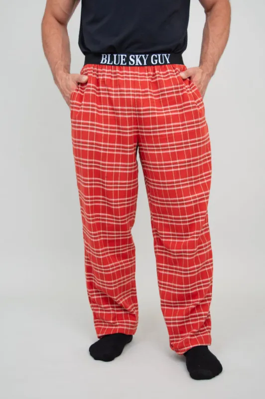 Tanner Pant, Red Plaid, 100% Cotton sold by Blue Sky