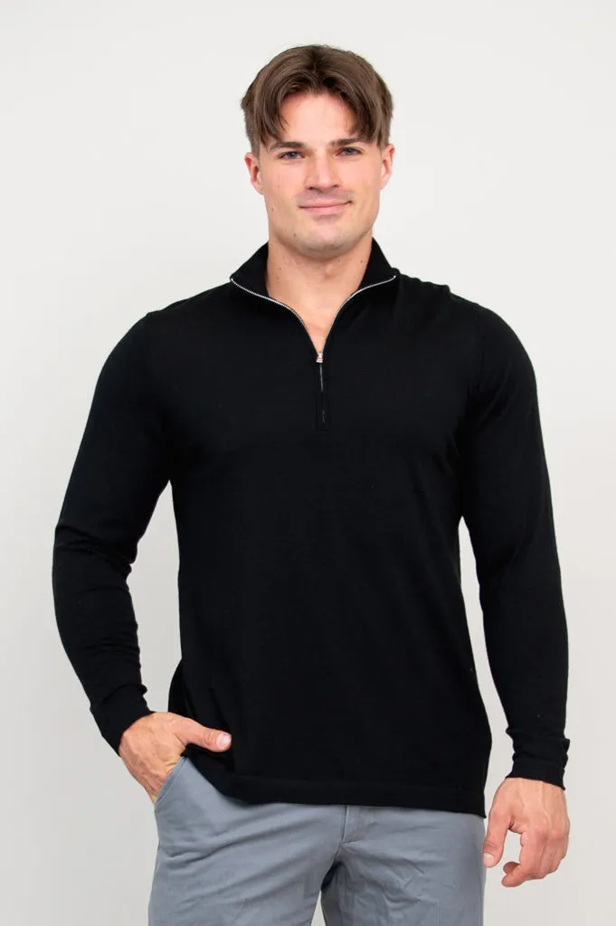 Andrew Sweater, Black, 100% Merino Wool sold by Blue Sky