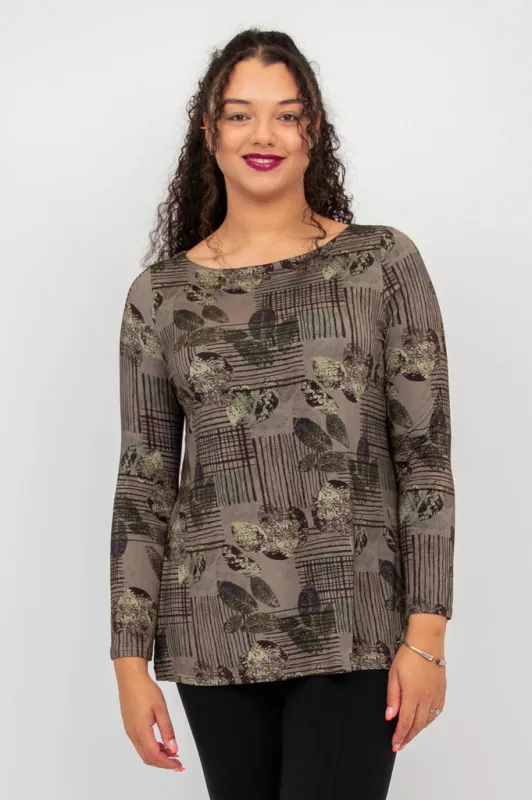 Cheerful Tunic, Fall Sketch, Bamboo - Final Sale sold by Blue Sky