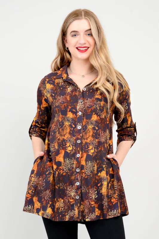 Celine Blouse, Fortress, Bamboo Linen- Final Sale sold by Blue Sky