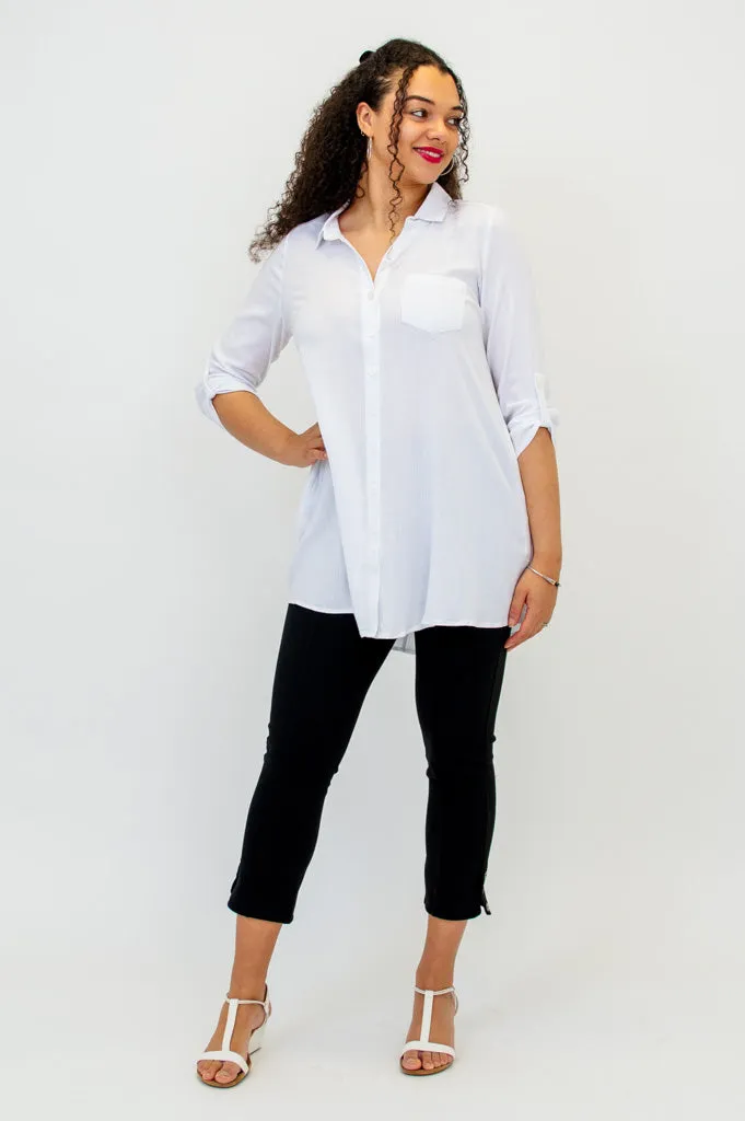 Celine Blouse, White, Linen Bamboo sold by Blue Sky product image thumbnail 3