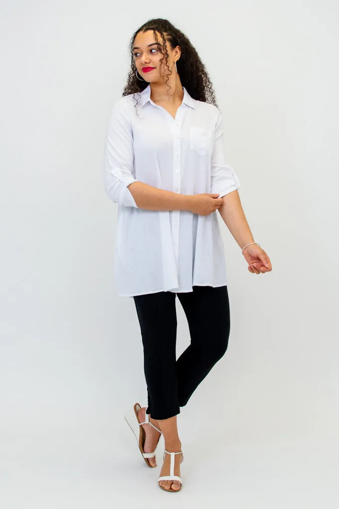 Celine Blouse, White, Linen Bamboo sold by Blue Sky product image thumbnail 4