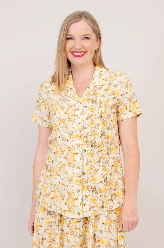Samantha S/S Top, Dainty, Woven Bamboo sold by Blue Sky