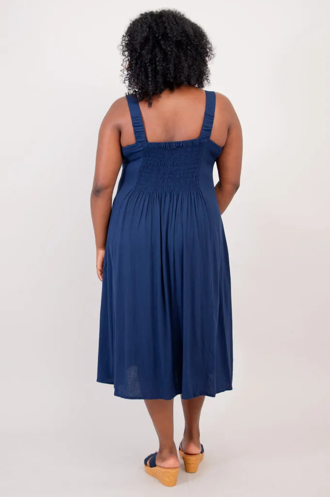 Shauna Dress, Indigo, Linen Bamboo sold by Blue Sky product image thumbnail 3
