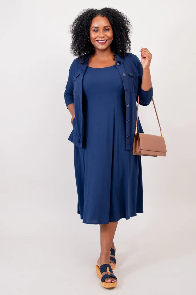 Shauna Dress, Indigo, Linen Bamboo sold by Blue Sky product image thumbnail 4
