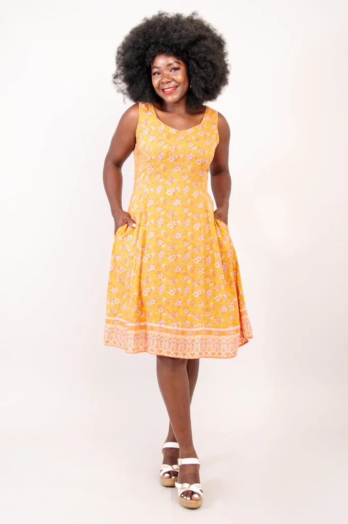 Sweet Sara Dress, Jaune sold by Blue Sky
