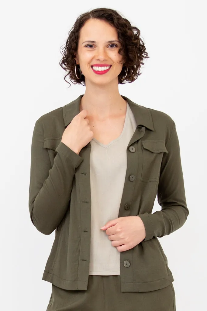 Lauren Jacket, Khaki, Linen Bamboo sold by Blue Sky product image thumbnail 4