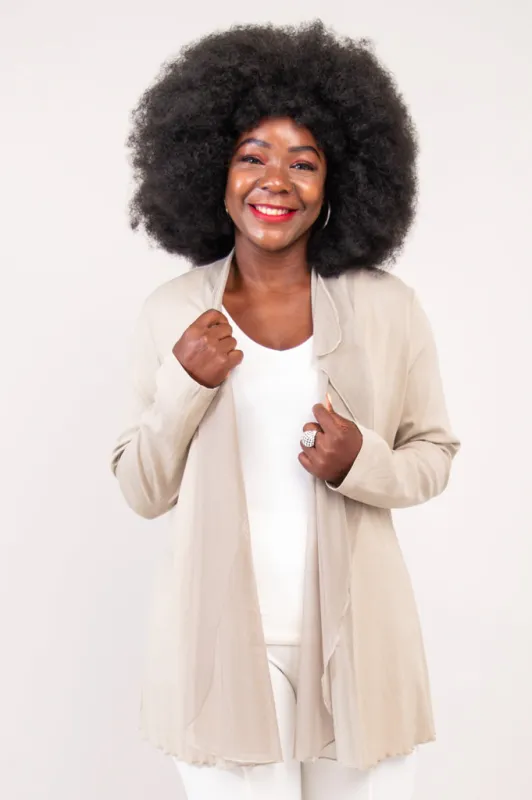 Diana Jacket, Sand, Linen Bamboo sold by Blue Sky