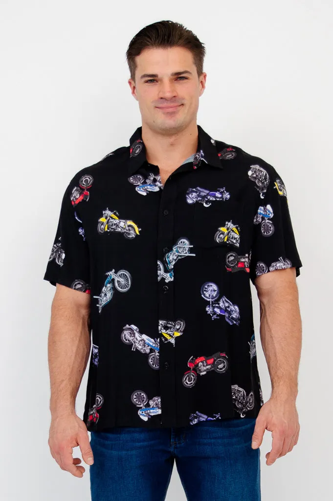 Dino Shirt, Motorcycle, Woven Bamboo sold by Blue Sky