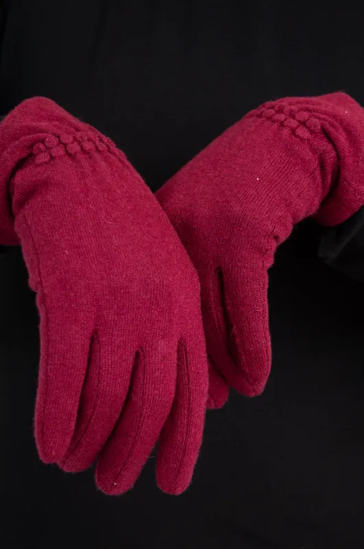 Wool Gloves, Burgundy sold by Blue Sky