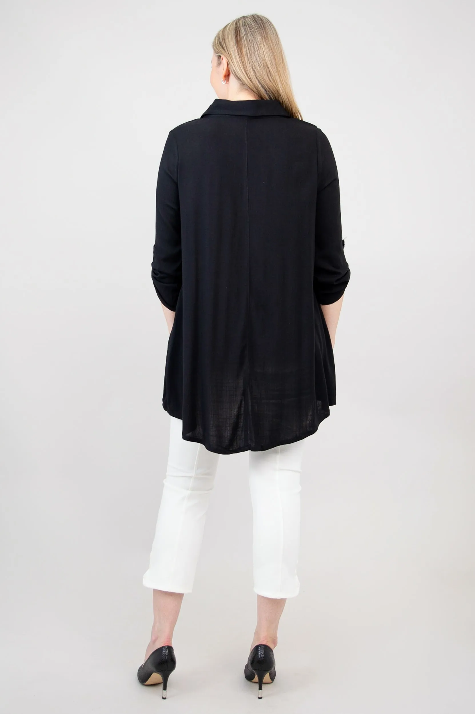 Celine Blouse, Black, Linen Bamboo sold by Blue Sky product image thumbnail 5