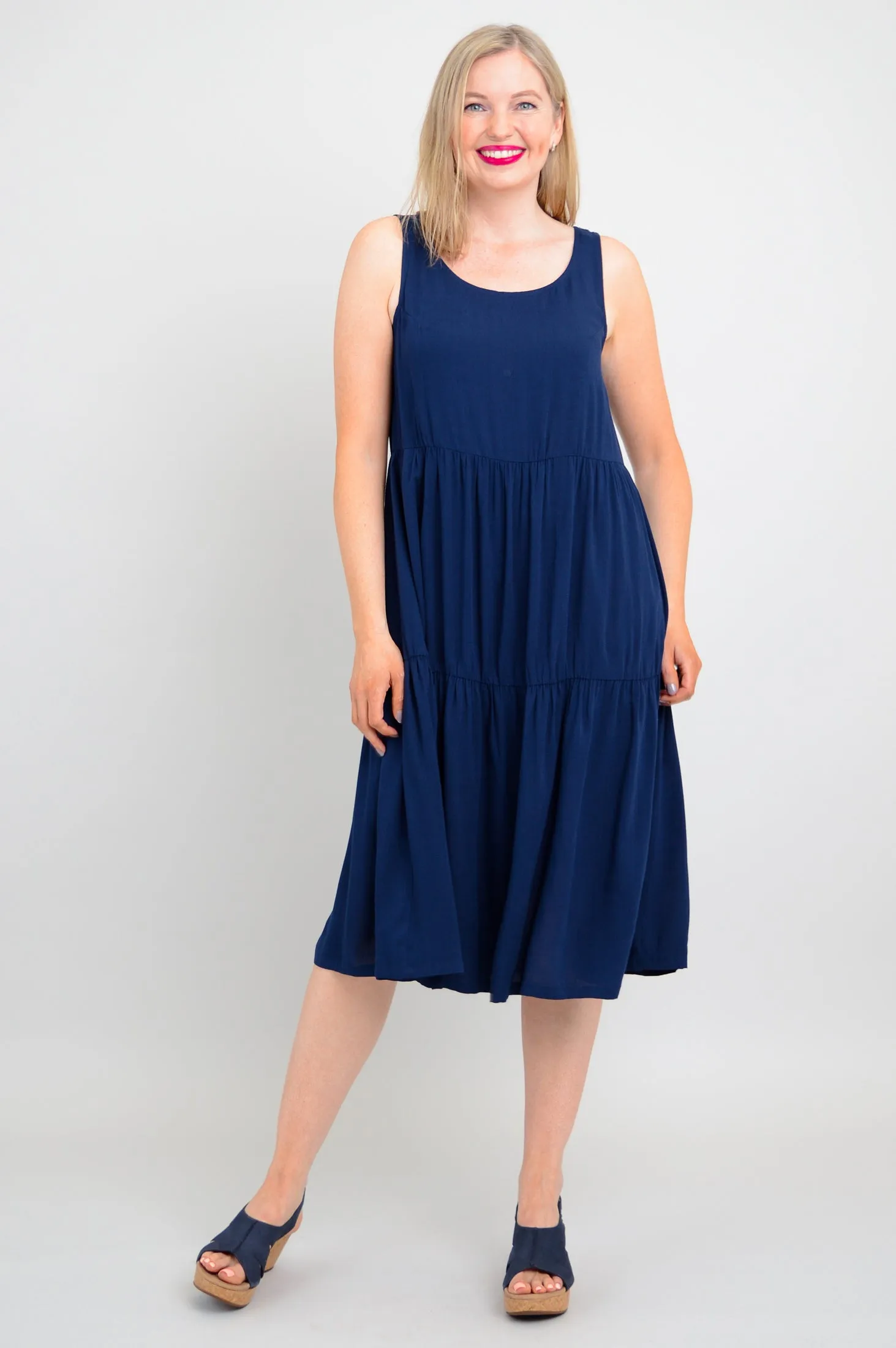 Juni Dress, Indigo, Linen Bamboo sold by Blue Sky product image thumbnail 5