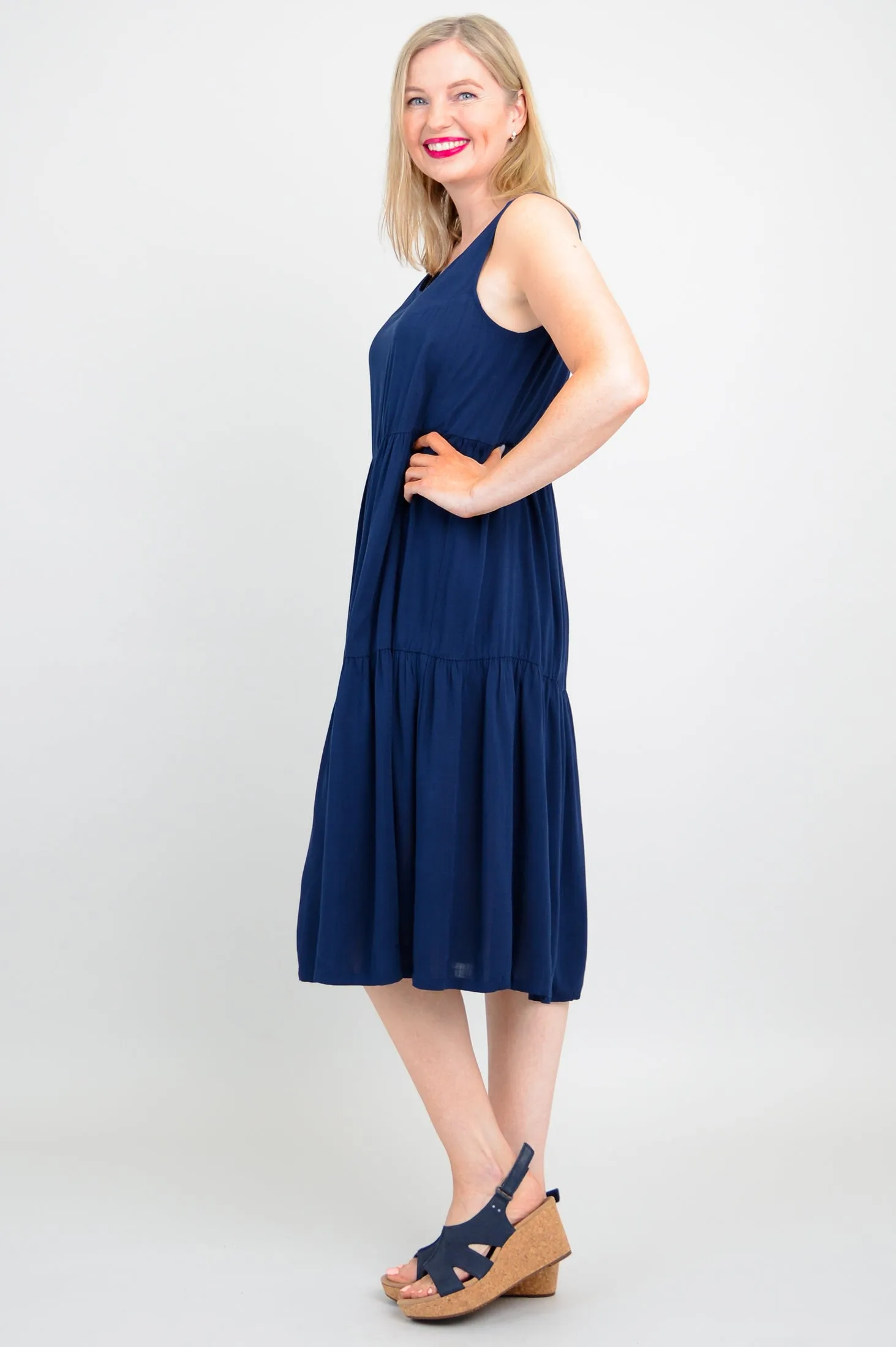 Juni Dress, Indigo, Linen Bamboo sold by Blue Sky product image thumbnail 3