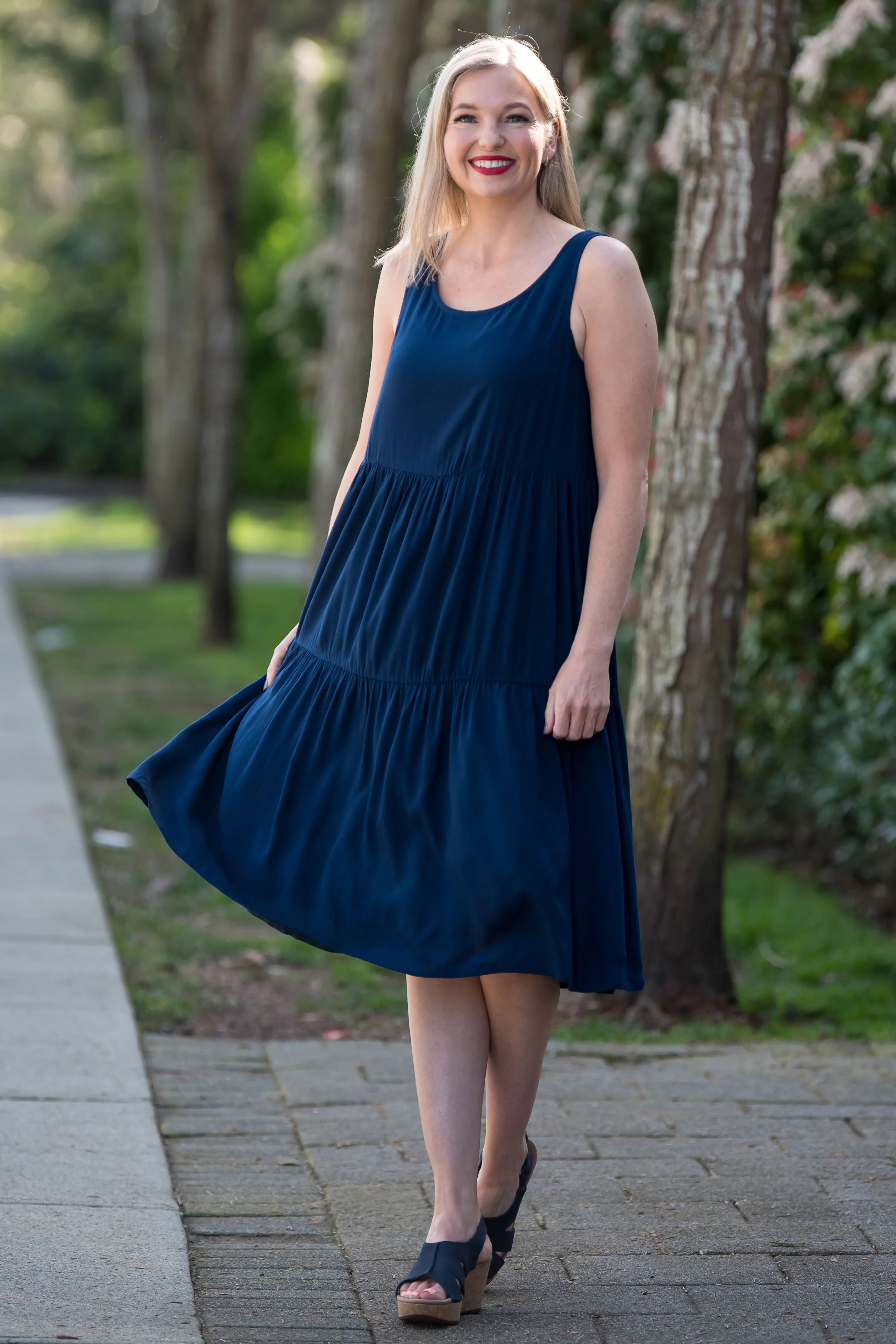 Juni Dress, Indigo, Linen Bamboo sold by Blue Sky product image thumbnail 2