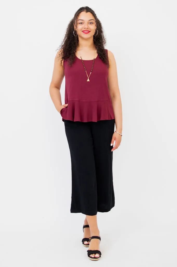 Ginny Tank, Burgundy, Linen Bamboo sold by Blue Sky product image thumbnail 3