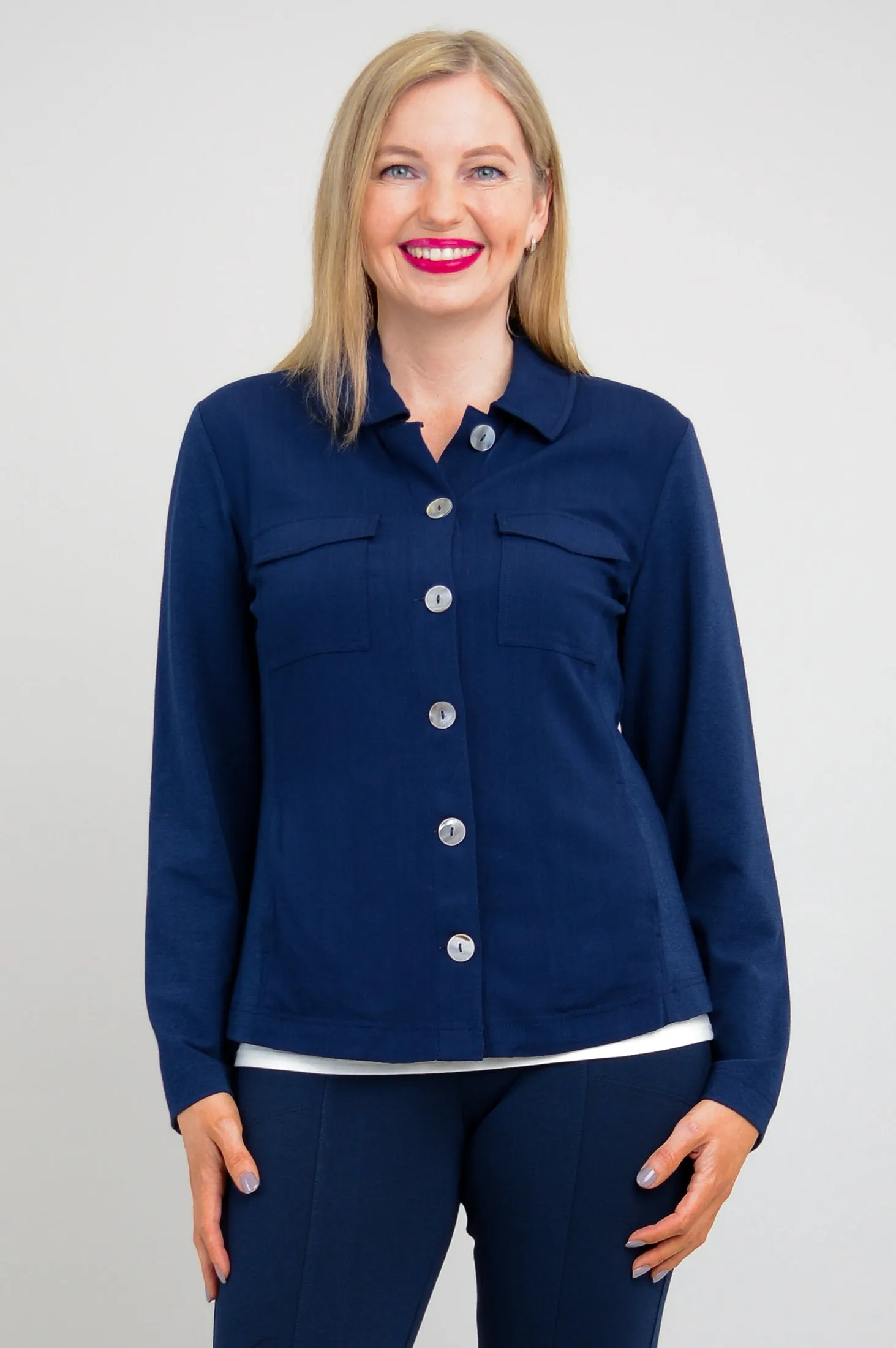 Lauren Jacket, Indigo, Linen Bamboo sold by Blue Sky product image thumbnail 3