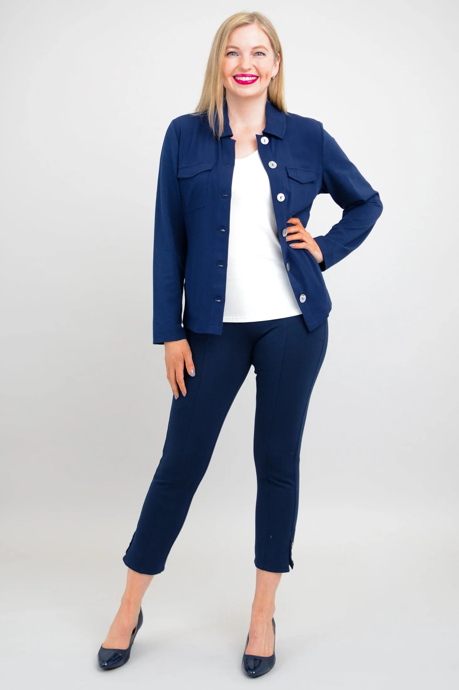 Lauren Jacket, Indigo, Linen Bamboo sold by Blue Sky product image thumbnail 4