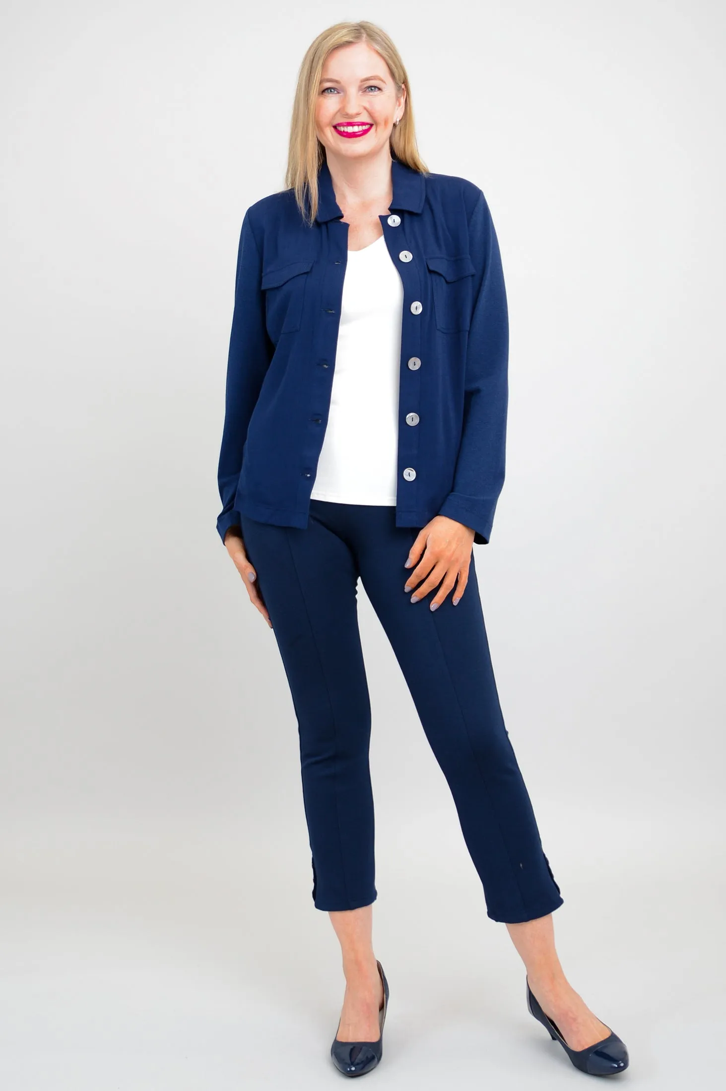 Lauren Jacket, Indigo, Linen Bamboo sold by Blue Sky product image thumbnail 2