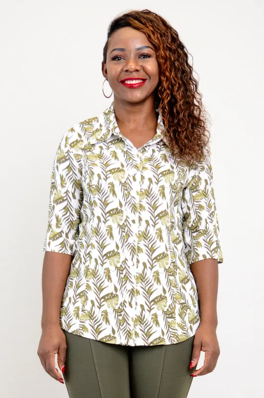 Lorine Blouse, Panama, Linen Bamboo - Final Sale sold by Blue Sky