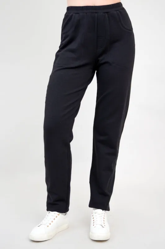 Christine Pant, Black, Bamboo Fleece sold by Blue Sky