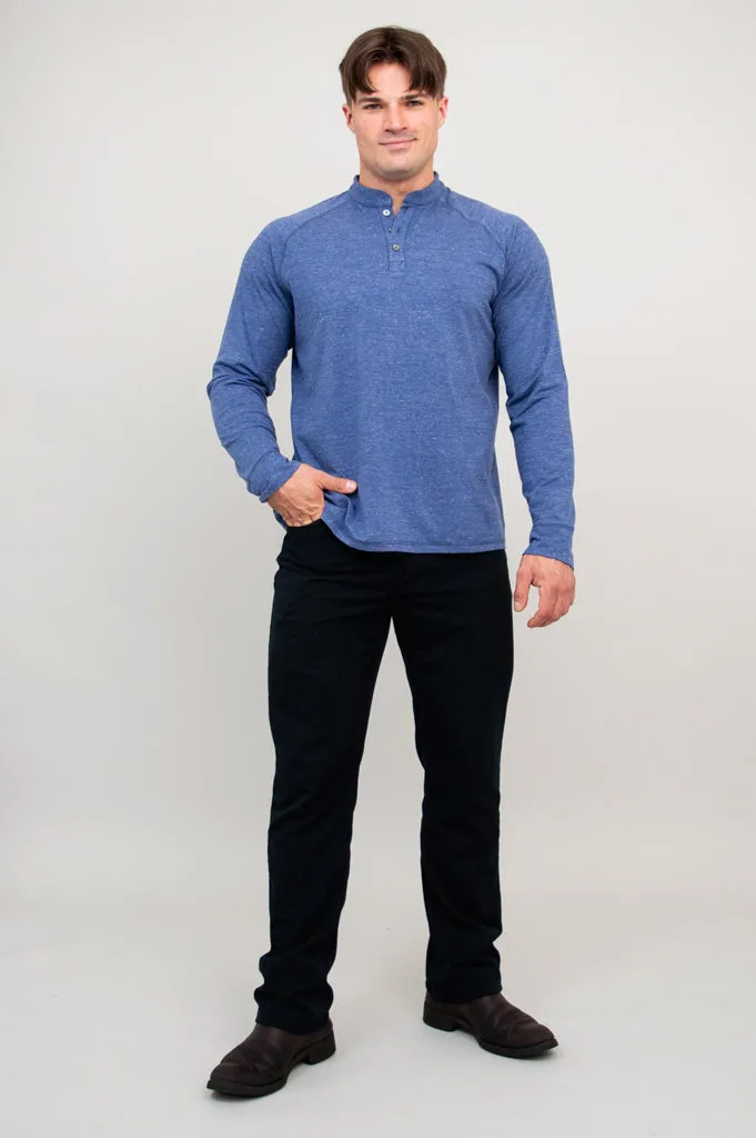 Henley Men's Shirt, Denim, Bamboo sold by Blue Sky product image thumbnail 5