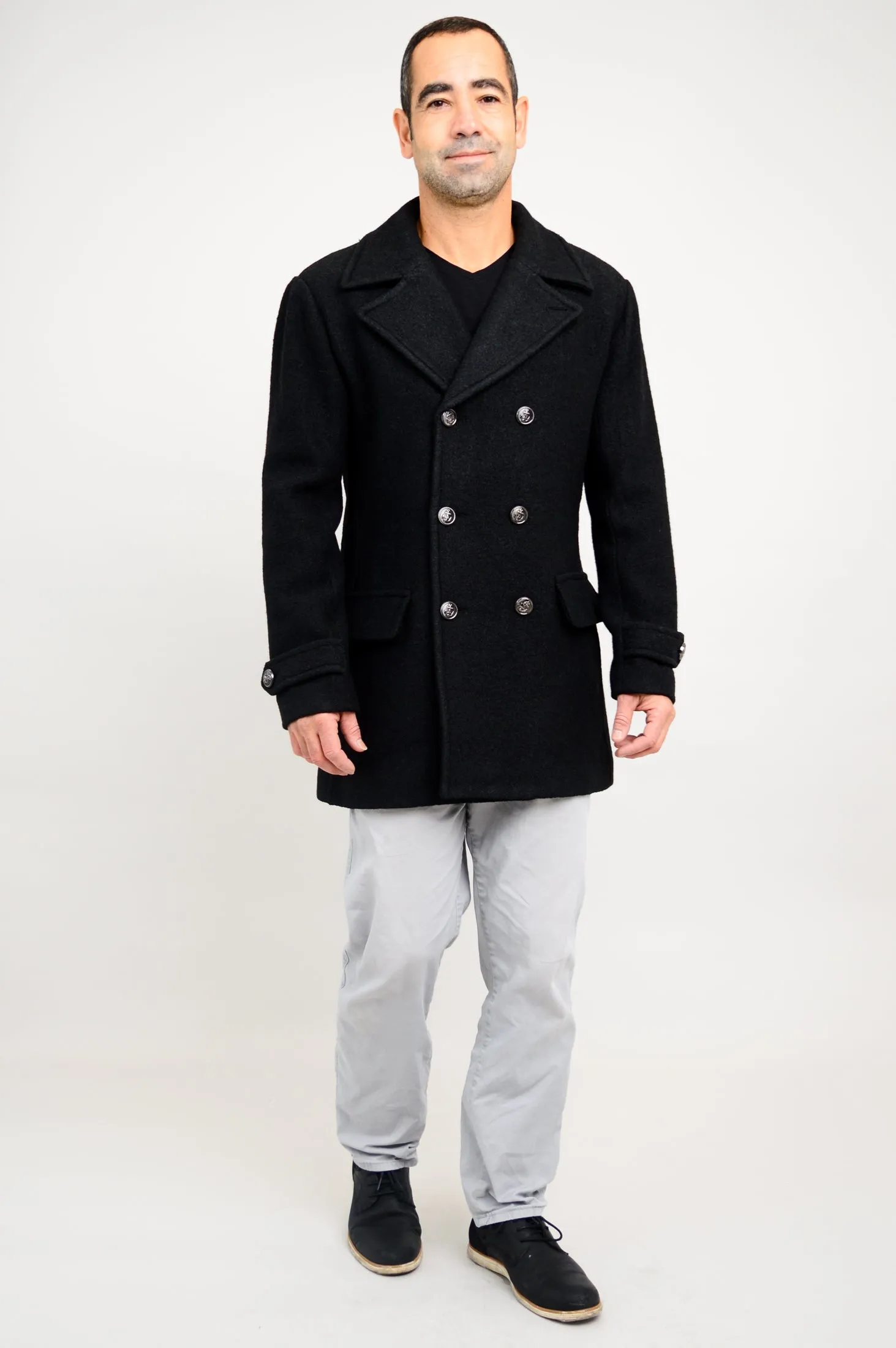 Mens Peacoat, Black, Boiled Wool sold by Blue Sky product image thumbnail 3