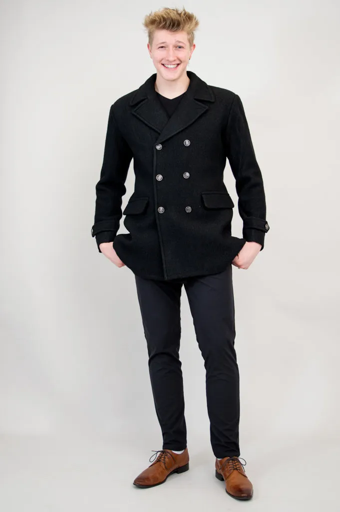 Mens Peacoat, Black, Boiled Wool sold by Blue Sky product image thumbnail 5