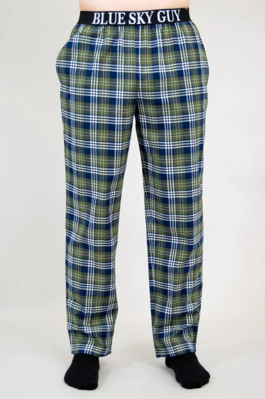 Tanner Pant, Forest Plaid, 100% Cotton sold by Blue Sky