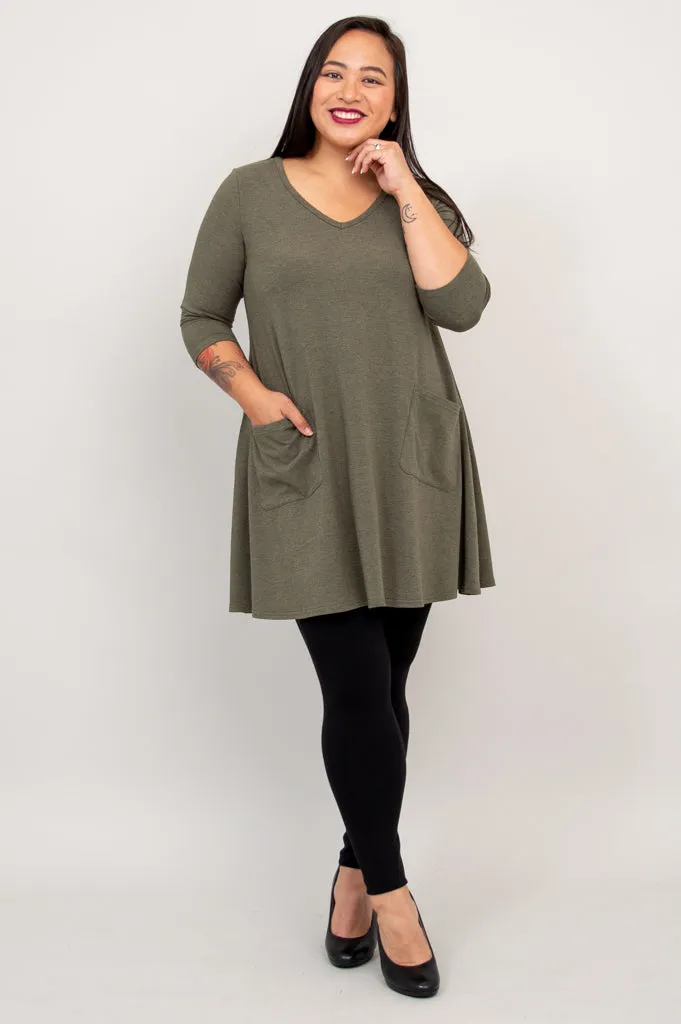 Veronica Tunic, Yarn Dye Khaki, Bamboo - Final Sale sold by Blue Sky product image thumbnail 5
