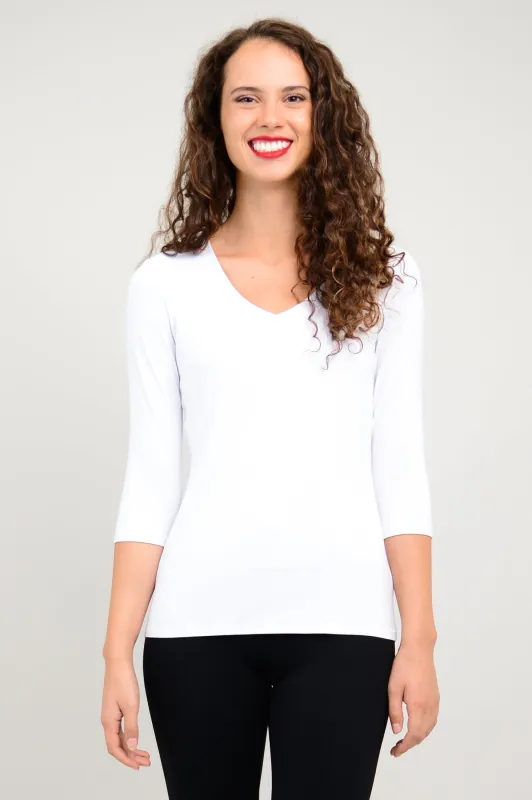 Mia Top, Snow White, Bamboo sold by Blue Sky