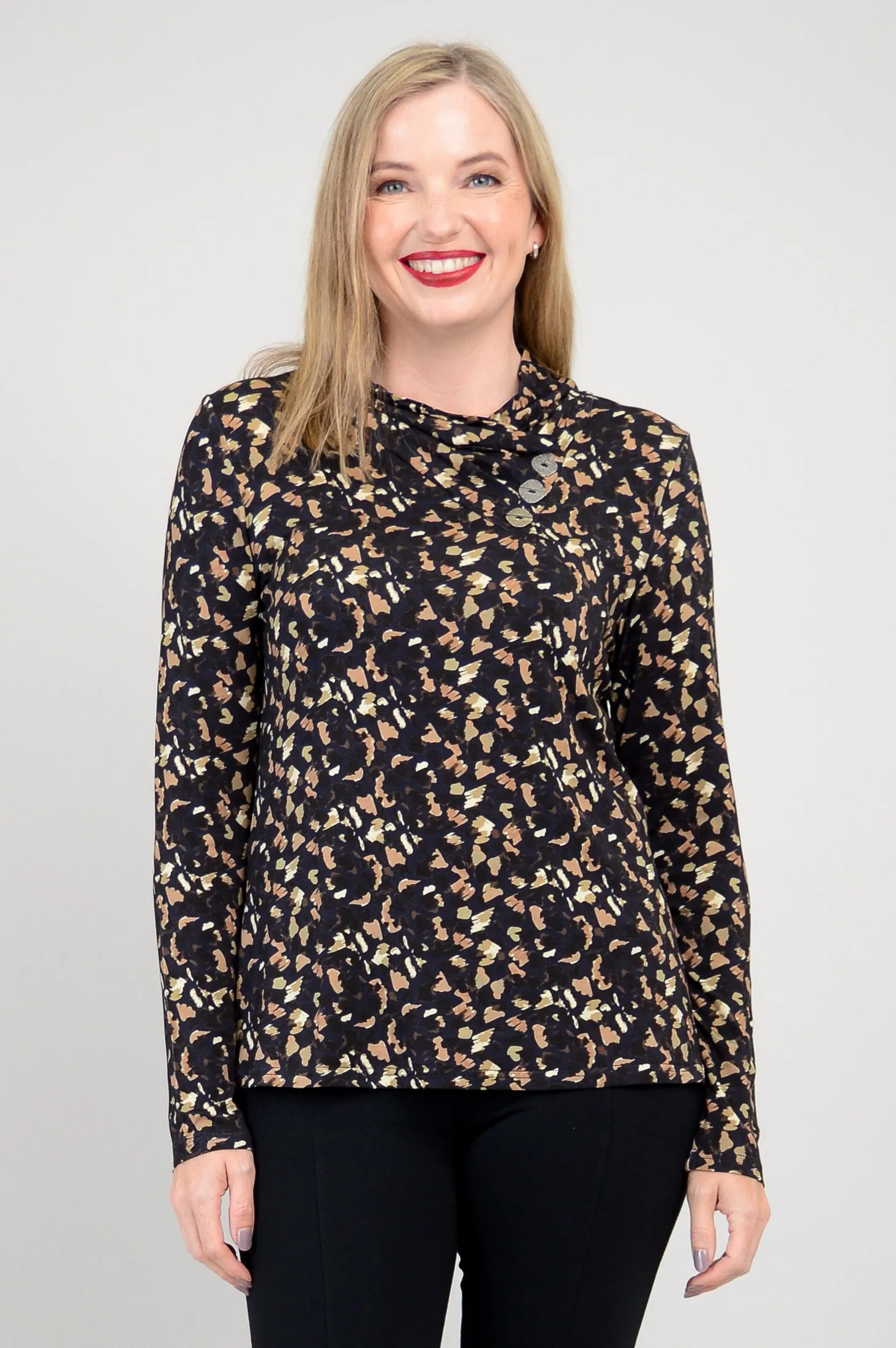 Trinity L/S Top, Calico, Bamboo - Final Sale sold by Blue Sky