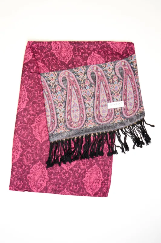 Pashmina Scarf, Magenta Paisley sold by Blue Sky