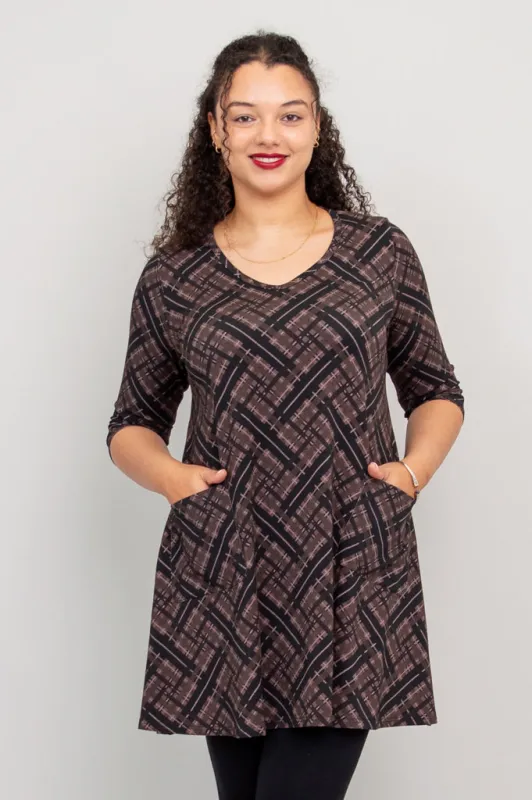 Veronica Tunic, Rich Plaid, Bamboo - Final Sale sold by Blue Sky