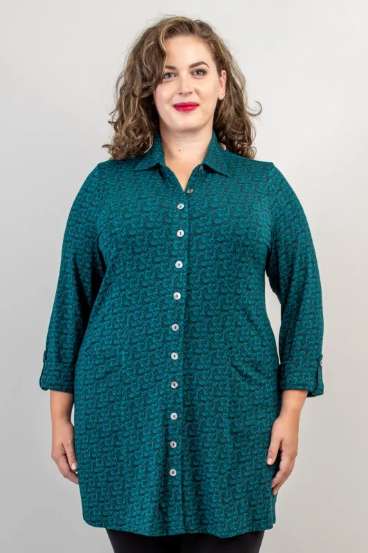 Charlie Tunic, Ocean Waves, Bamboo - Final Sale sold by Blue Sky