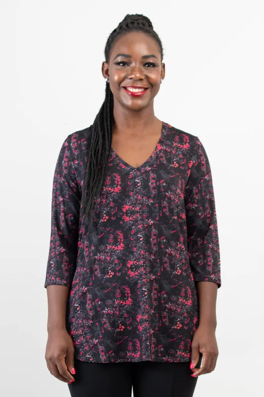 Jackie 3/4 Top, Cherry Jam, Bamboo - Final Sale sold by Blue Sky