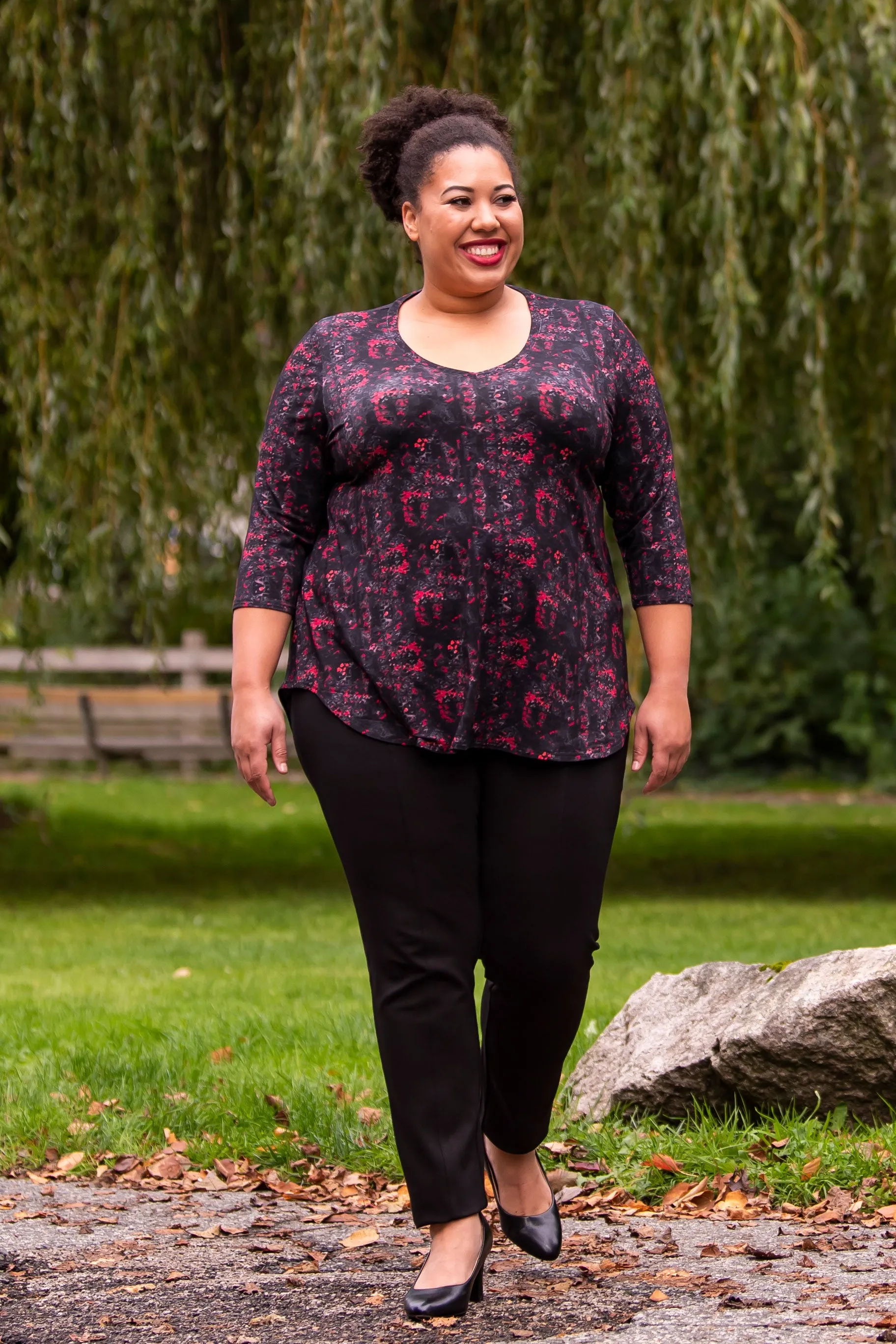 Jackie 3/4 Top, Cherry Jam, Bamboo - Final Sale sold by Blue Sky product image thumbnail 2