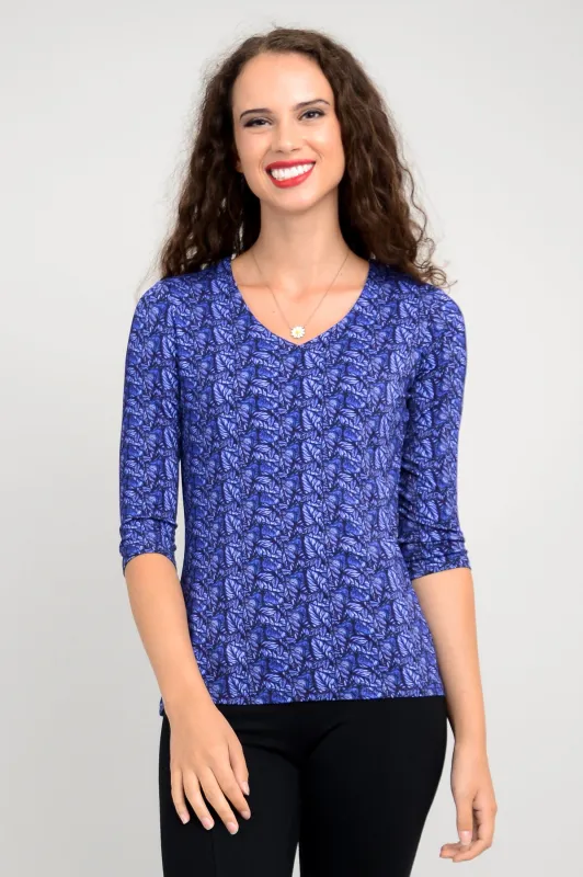 Mia Top, Midnight Leaves, Bamboo - Final Sale sold by Blue Sky